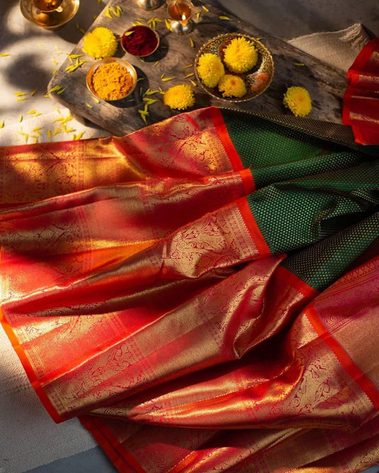 Beautiful Rich Pallu & Jaccquard Work On All Over Saree - thevendorvilla