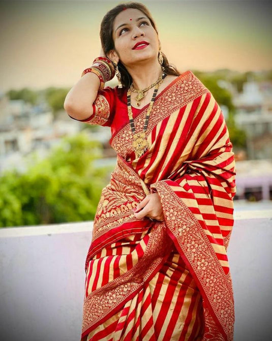 Beautiful Rich Pallu & Jaccquard Work On All Over Saree - thevendorvilla