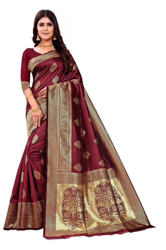 Banarasi Jacquard Silk Saree - thevendorvilla