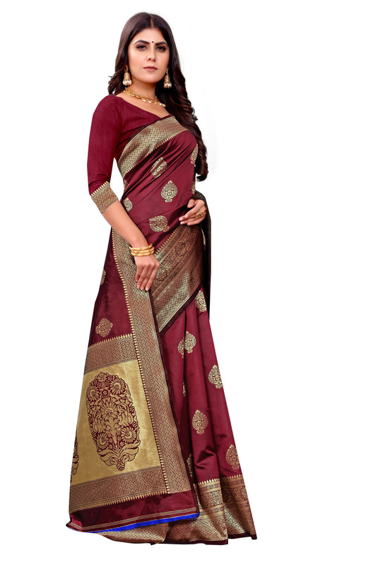 Banarasi Jacquard Silk Saree - thevendorvilla