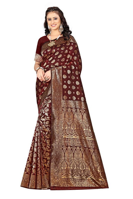 Banarasi Jacquard Silk Saree - thevendorvilla