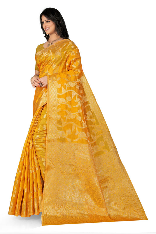 Enchanting Elegance: The Organza Symphony Saree - thevendorvilla