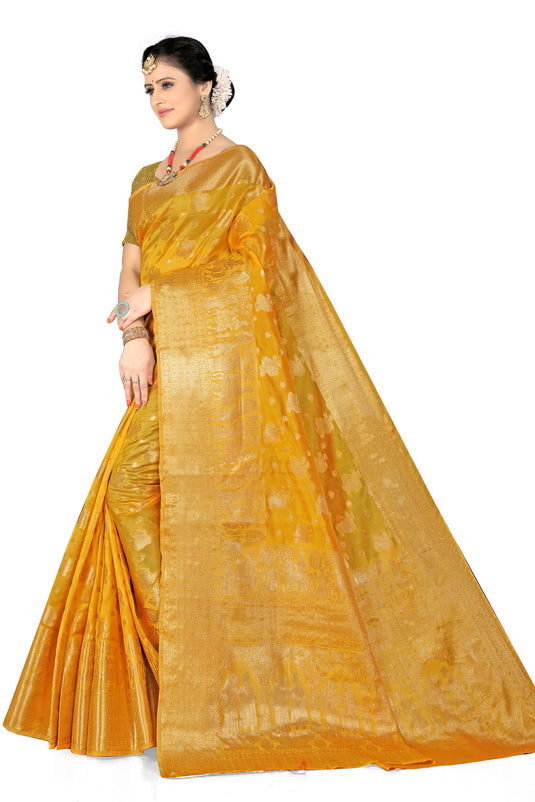 Enchanting Elegance: The Organza Symphony Saree - thevendorvilla