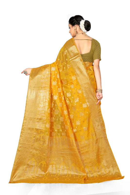 Enchanting Elegance: The Organza Symphony Saree - thevendorvilla