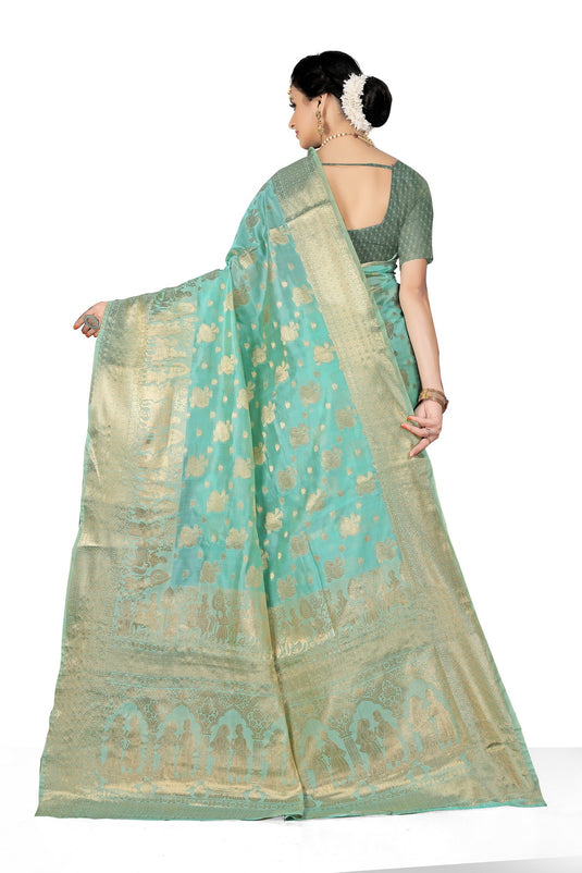 Enchanting Elegance: The Organza Symphony Saree - thevendorvilla