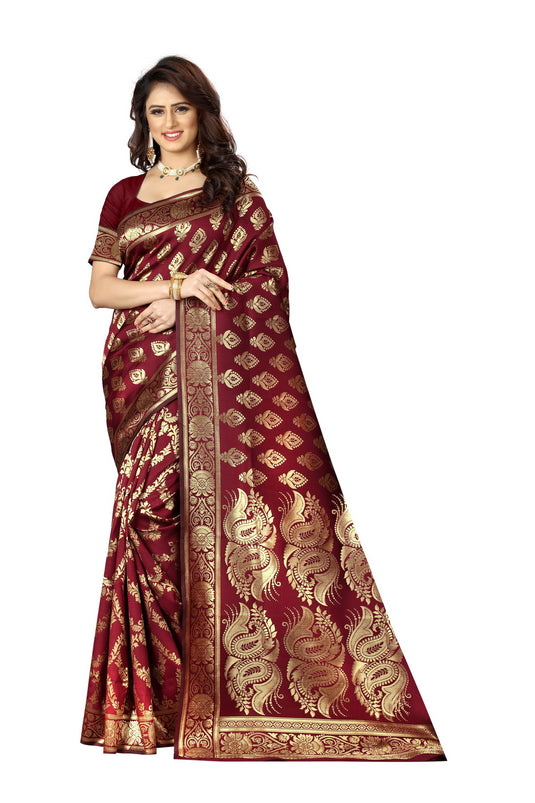 Banarasi Jacquard Silk Saree - thevendorvilla