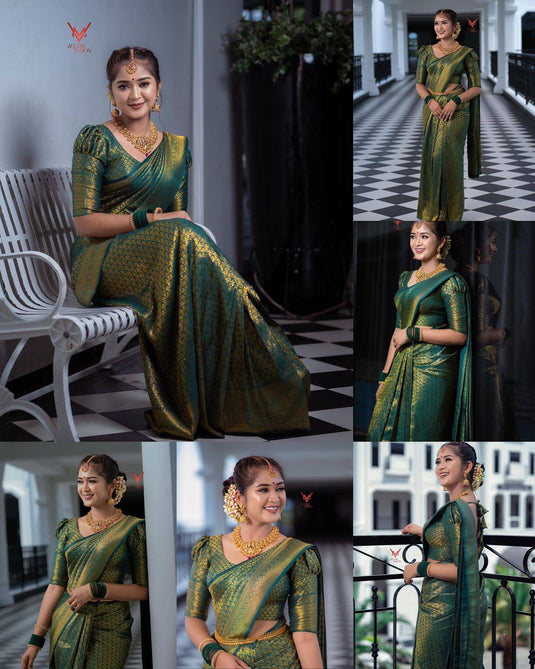 Beautiful Rich Pallu & Jaccquard Work On All Over Saree - thevendorvilla