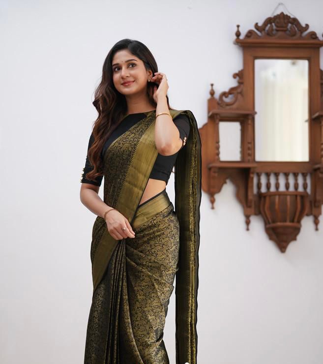 The Vendorvilla Beautiful Rich Pallu & Jaccquard Work On All Over The Saree With Runnung Blouse Piece