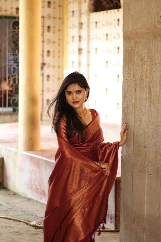 Beautiful Rich Pallu & Jaccquard Work On All Over Saree - thevendorvilla