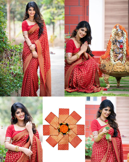 Beautiful Rich Pallu & Jaccquard Work On All Over Saree - thevendorvilla