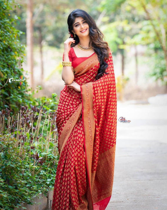 Beautiful Rich Pallu & Jaccquard Work On All Over Saree - thevendorvilla