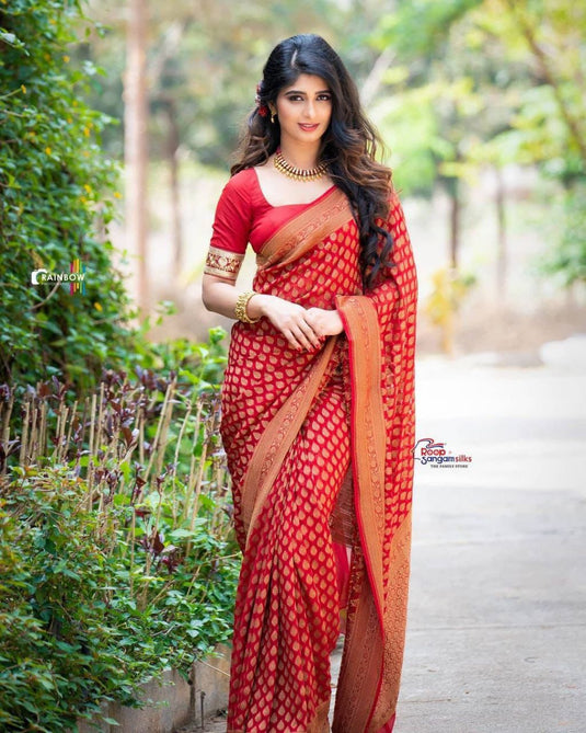 Beautiful Rich Pallu & Jaccquard Work On All Over Saree - thevendorvilla