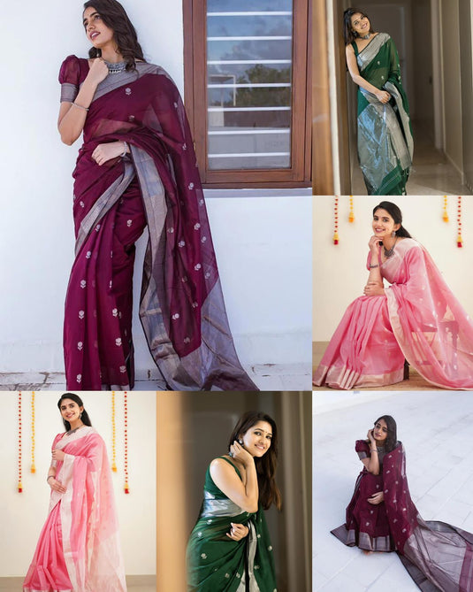 Beautiful Rich Pallu & Jaccquard Work On All Over Saree - thevendorvilla