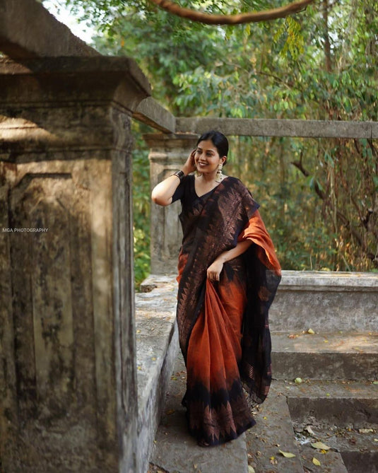 Luxurious Linen: The Soft Slub Saree