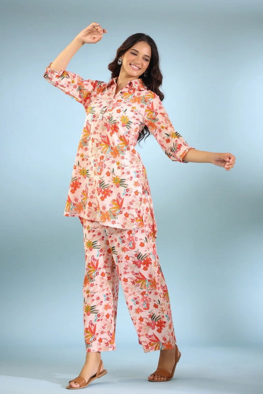 Floral Print 2-Piece Top & Palazzos Co ords Set - thevendorvilla